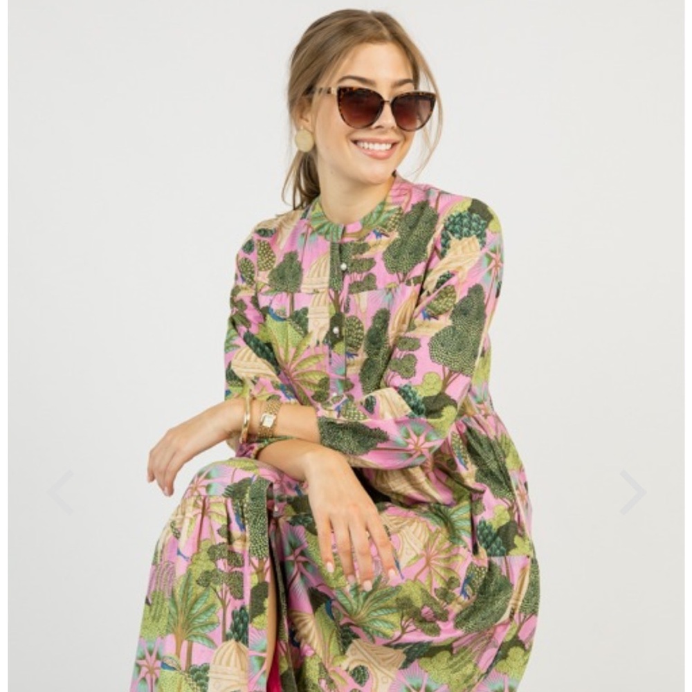Boho Maxi Dress - vibrant peacock pattern - Picture 13 of 16